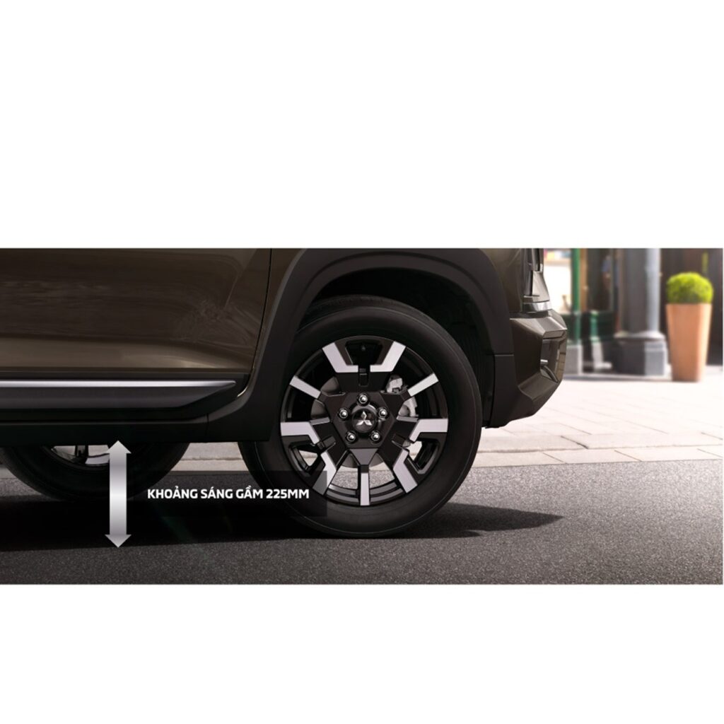 Khoảng sáng gầm 225mm