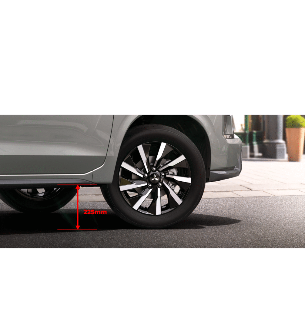 Khoảng sáng gầm lớn 225mm